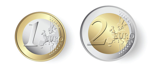 1 and 2 Euro coin - 190534309