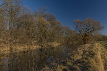 Fototapeta na wymiar Malse river near Ceske Budejovice city