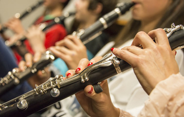 Fototapeta premium Concert of flutes, detail