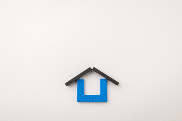 blue house icon on white space