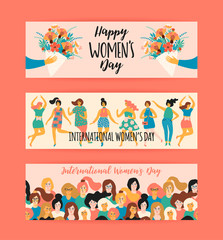 International Women s Day. Vector templates.