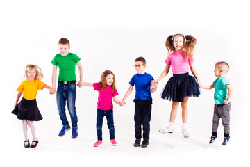 Obraz premium The happy kids jump