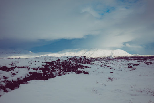 thingvellir national park in the winter