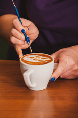 Latte art on the cup