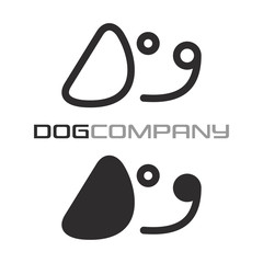 Modern text dog logo