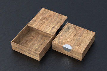 Two wooden boxes with sliding lid