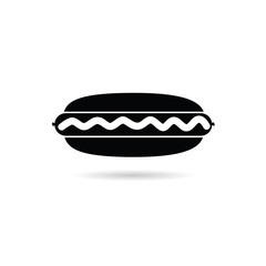 hot dog black icon for fast food