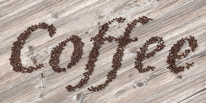 Fototapeta Coffee beans on white background