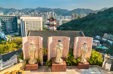 Statues at Po Fook Hill Columbarium in Hong Kong