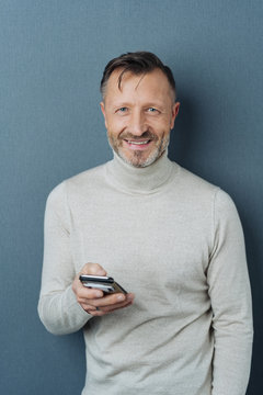 Smiling vivacious middle-aged man