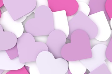 Hearts background. 3D rendering.