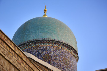 Dome of Barak Khan madrasah. Hast Imam Square (Hazrati Imam) is a religious center of Tashkent.