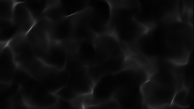 Abstract glowing waves on black background. Fantasy fractal texture