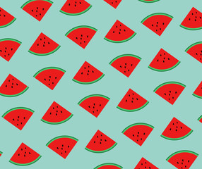 slice of watermelon pattern background - vector pastel styl