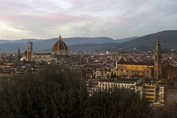 Naklejka premium Panorama di Firenze al tramonto