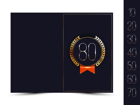 Anniversary invitation or congratulation card. Vector illustration.