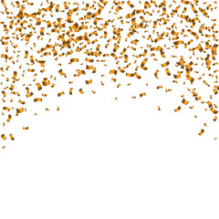 Gold confetti on white background. Vector illustration