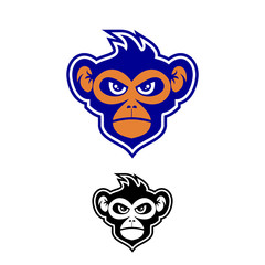 monkey and gorilla logo vector illustrations object