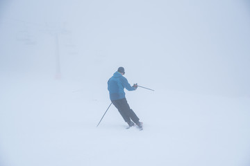 Skier, white background. Sport active photo