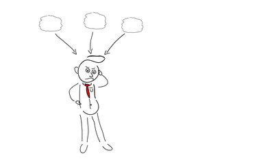 confused man with cloud on his head