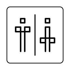 Obraz premium WC Toilet door plate icon. Simple bathroom plate