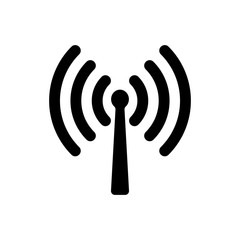 Wi-Fi icon, sign. Vector illustration. Flat design. Black on white background.