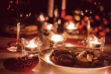 Romantic dinner for two with wine,candles, flowers