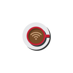 Wifi symbol on a coffee ,flat design