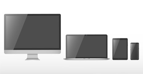 Set device with black screen.