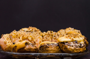 Stuffed mushrooms on plate