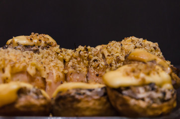 Stuffed mushrooms on plate