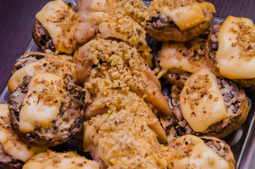 Stuffed mushrooms on plate