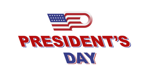 Obraz premium Happy Presidents Day of USA. Template design element with text and US flag