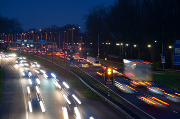 Busy highway at twilight in Arnhem