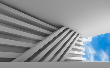 Obraz premium 3d empty interior with geometric installation