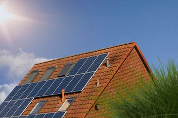 Solar panels on the roof