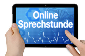 Tablet mit Onlinesprechstunde