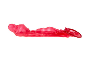 condom used isolated on white background