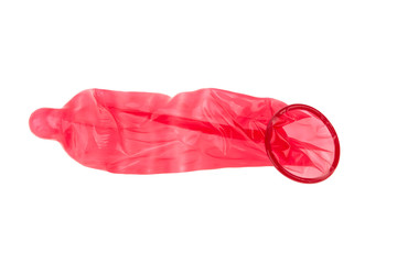 condom used isolated on white background