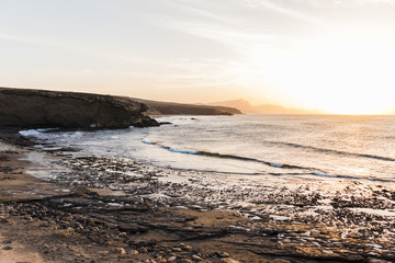 Ajuy beach at sunset, Fuerteventura, Canary Islands