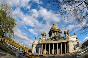 Fototapeta premium Isaakievsky cathedral in Saint-Petersburg. Russia. Russian text: My God by Force your Vozveselitsya Tsar
