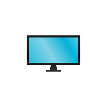 LCD monitor with glossy blue screen vector