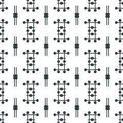 Fototapeta premium Seamless geometric pattern with lines and roundels, polka dot. Fabric print. Seamless background 