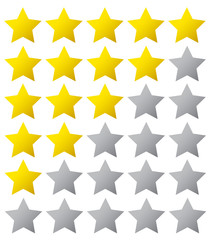 5 star rating. Vector illustration eps10. Isolated badge for website or app - stock infographics