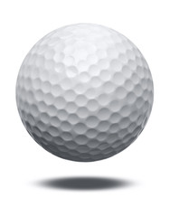 white golf ball isolated on white background background