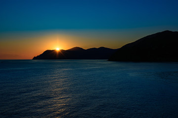 Fototapeta na wymiar Zachód słońca w Manarola. Cinque Terre, Italy