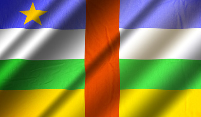 Authentic colorful textile flag of Central African Republic