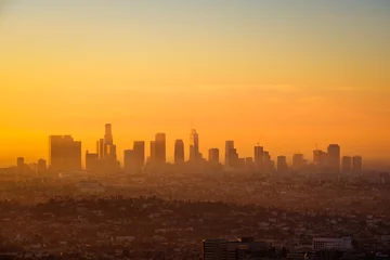 Fototapeten Die Skyline von Los Angeles bei Sonnenaufgang vom Griffith-Observatorium aus gesehen © Martin M303