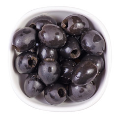 Olives in bowl black