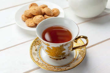 tea on the wooden table